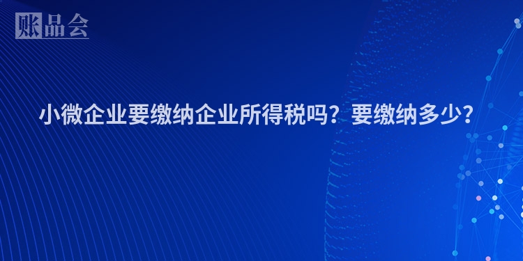 小微企业要缴纳企业所得税吗？要缴纳多少？ 　