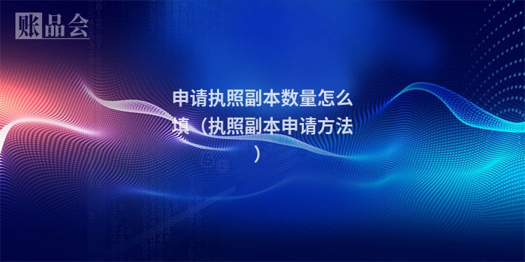 申请执照副本数量怎么填（执照副本申请方法）
