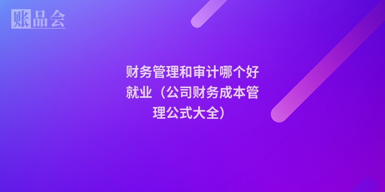 财务管理和审计哪个好就业（公司财务成本管理公式大全）