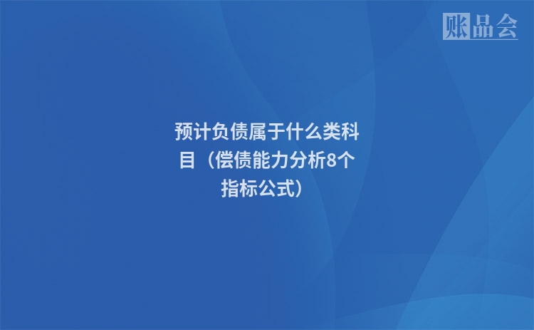 预计负债属于什么类科目（偿债能力分析8个指标公式）